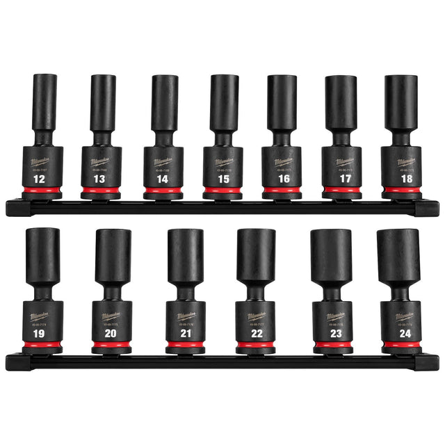 Milwaukee 49-66-7109 1/2" Drive Metric Deep Swivel Impact Socket Set (13 Piece)