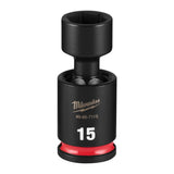 Milwaukee 49-66-7115 Shockwave 3/8" Drive 15 mm Standard Swivel Impact Socket