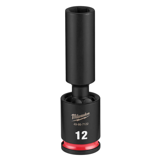 Milwaukee 49-66-7122 Shockwave 3/8" Drive 12 mm Deep Swivel Impact Socket