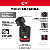 Milwaukee 49-66-7125 Shockwave 3/8" Drive 15 mm Deep Swivel Impact Socket - 7