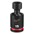 Milwaukee 49-66-7157 1/2" Drive 15 mm 6-Point Standard Swivel Impact Socket