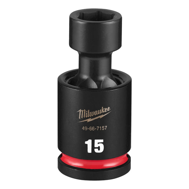 Milwaukee 49-66-7157 1/2" Drive 15 mm 6-Point Standard Swivel Impact Socket