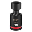 Milwaukee 49-66-7161 Shockwave Half Inch Drive 19 mm Standard Swivel Impact Socket