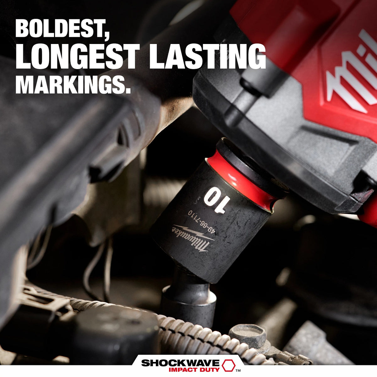 Milwaukee 49-66-7161 Shockwave Half Inch Drive 19 mm Standard Swivel Impact Socket - 5