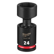 Milwaukee 49-66-7166 Shockwave 1/2" Drive 24 mm Standard Swivel Impact Socket