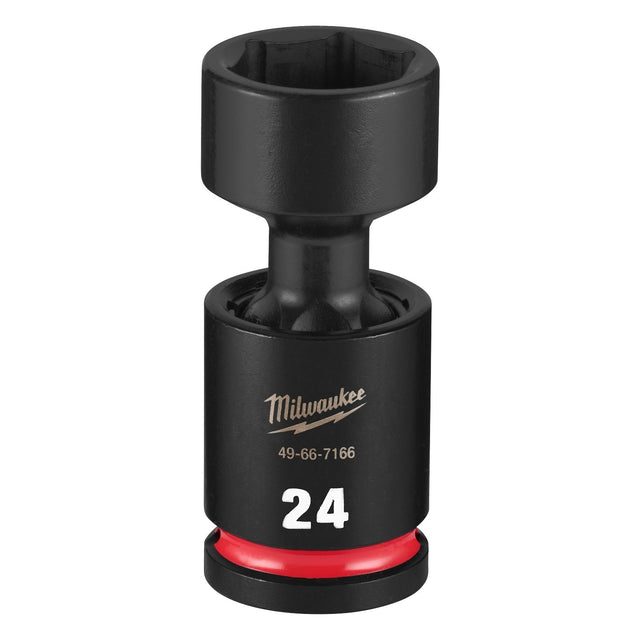 Milwaukee 49-66-7166 Shockwave 1/2" Drive 24 mm Standard Swivel Impact Socket