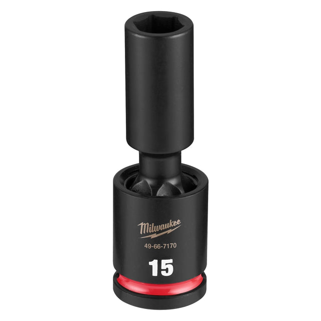 Milwaukee 49-66-7170 Shockwave 1/2" Drive 15 mm Deep Swivel Impact Socket