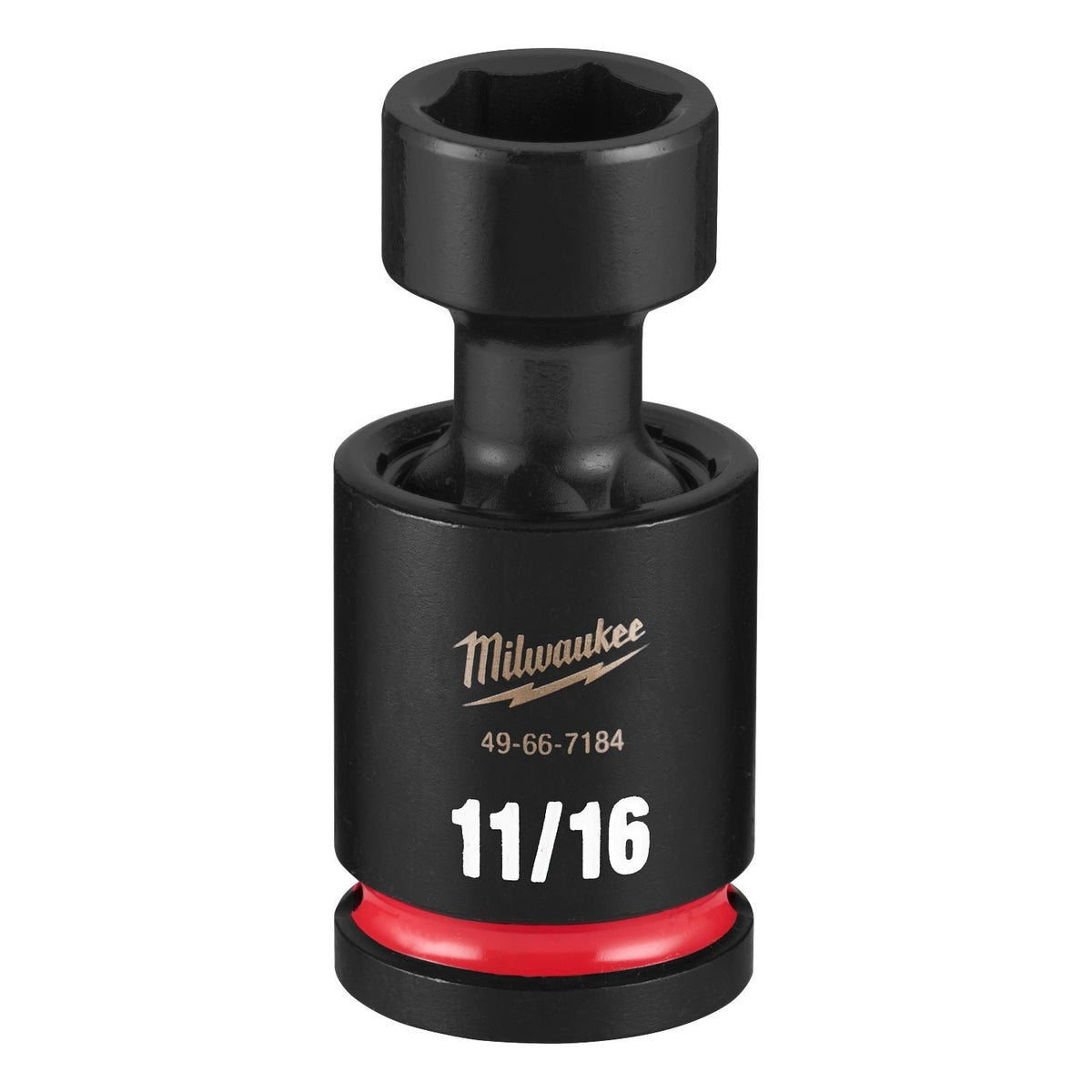 Milwaukee 49-66-7184 Shockwave 1/2" Drive 11/16" Standard 6-Point Swivel Impact Socket