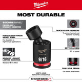 Milwaukee 49-66-7186 1/2" Drive 13/16" Standard Swivel Impact Duty Socket - 7