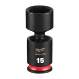 Milwaukee 49-66-7219 Shockwave 1/4" Drive 15 mm Standard Swivel Impact Socket