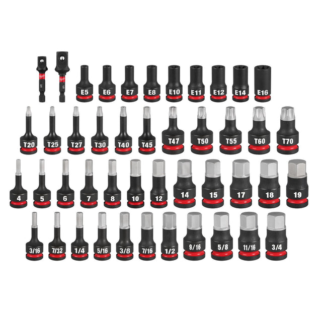Milwaukee 49-66-7250 Shockwave Impact Duty Bit Socket Set with Hex Torx and E-Torx (45 Piece)