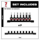Milwaukee 49-66-7251 3/8" Drive 2" Hex Metric Impact Bit Socket Set (7 Piece) - 4