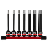 Milwaukee 49-66-7254 Shockwave Impact Duty 3/8" Drive 4" Hex SAE Bit Socket Set (7 Piece)