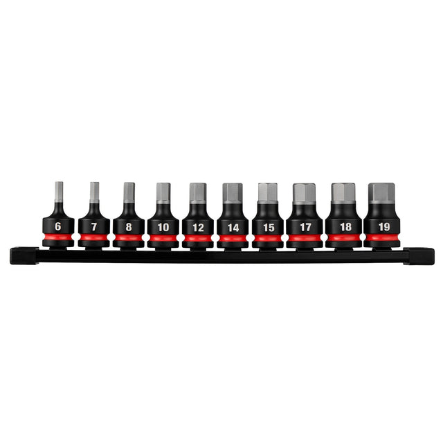 Milwaukee 49-66-7256 Shockwave 1/2" Drive 2" Hex Metric Impact Bit Socket Set (10 Piece)