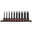 Milwaukee 49-66-7258 Shockwave Impact Duty 1/2" Drive 4" Hex Metric Bit Socket Set (10 Piece)