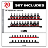 Milwaukee 49-66-7260 Shockwave 1/2" Drive 2" Hex SAE Metric Impact Bit Socket Set (20 Piece) - 4