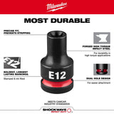 Milwaukee 49-66-7266 1/2" Drive E-Torx Impact Bit Socket Set (9 Piece) - 5