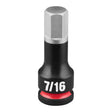 Milwaukee 49-66-7280 Shockwave 3/8" Drive 2" Hex 7/16" Impact Duty Bit Socket