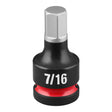 Milwaukee 49-66-7311 Shockwave Impact Duty 1/2" Drive 2" Hex 7/16" Bit Socket