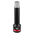Milwaukee 49-66-7323 Shockwave Impact Duty 1/2" Drive 4" Hex 15 mm Bit Socket