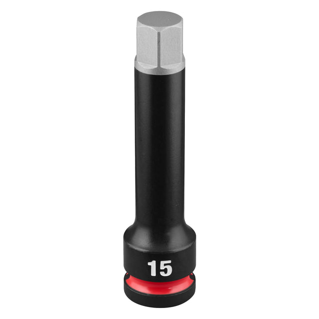 Milwaukee 49-66-7323 Shockwave Impact Duty 1/2" Drive 4" Hex 15 mm Bit Socket