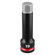 Milwaukee 49-66-7327 Shockwave Impact Duty 1/2" Drive 4" Hex 19mm Bit Socket