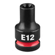 Milwaukee 49-66-7384 Shockwave Half Inch Drive E-Torx E12 Impact Duty Bit Socket
