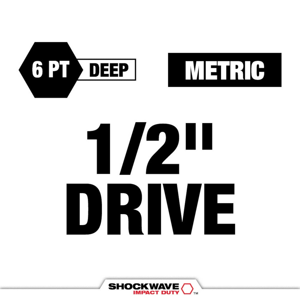 Milwaukee 49-66-7802 SHOCKWAVE Impact Duty 1/2 Drive 17MM Metric Lug Nut Wheel Socket - 2