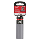 Milwaukee 49-66-7802 SHOCKWAVE Impact Duty 1/2 Drive 17MM Metric Lug Nut Wheel Socket - 10