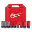 Milwaukee 49-66-7832 SHOCKWAVE Impact Duty 1/2 Drive SAE & Metric 9PC Lug Nut Wheel Socket Set