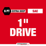 Milwaukee 49-66-7842 SHOCKWAVE Impact Duty 1" Drive 1-1/16" Thin Wall Extra Deep 6 Point Socket - 5