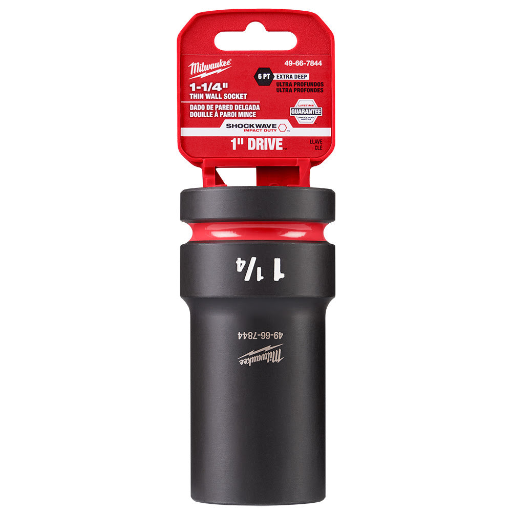 Milwaukee 49-66-7844 SHOCKWAVE Impact Duty 1" Drive 1-1/4" Thin Wall Extra Deep 6 Point Socket - 3