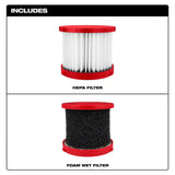 Milwaukee 49-90-1900HW M18 M12 HEPA Wet Dry Vacuum Filter Kit 5.2" x 5.2" x 4.6" (2 Pack) - 2