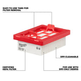 Milwaukee 49-90-1948 HEPA Filter for M18 Brushless Handheld Vacuum, captures 0.3 micron particles - 2