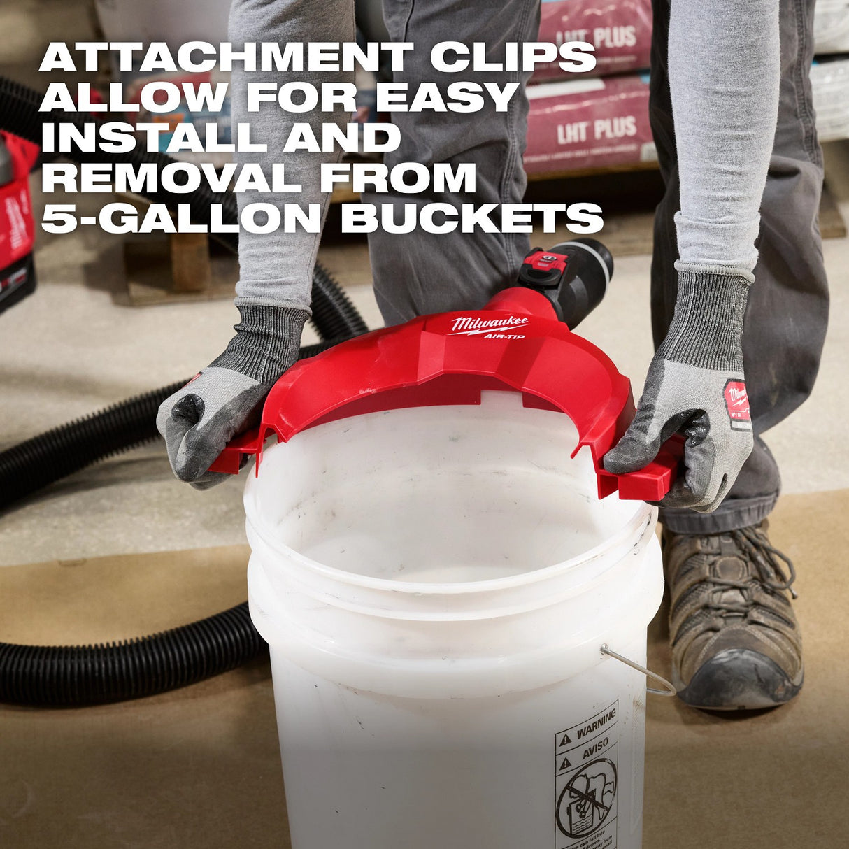 Milwaukee 49-90-2041 AIR-TIP Bucket Topper Dust Collector for 5-Gallon Bucket - 5