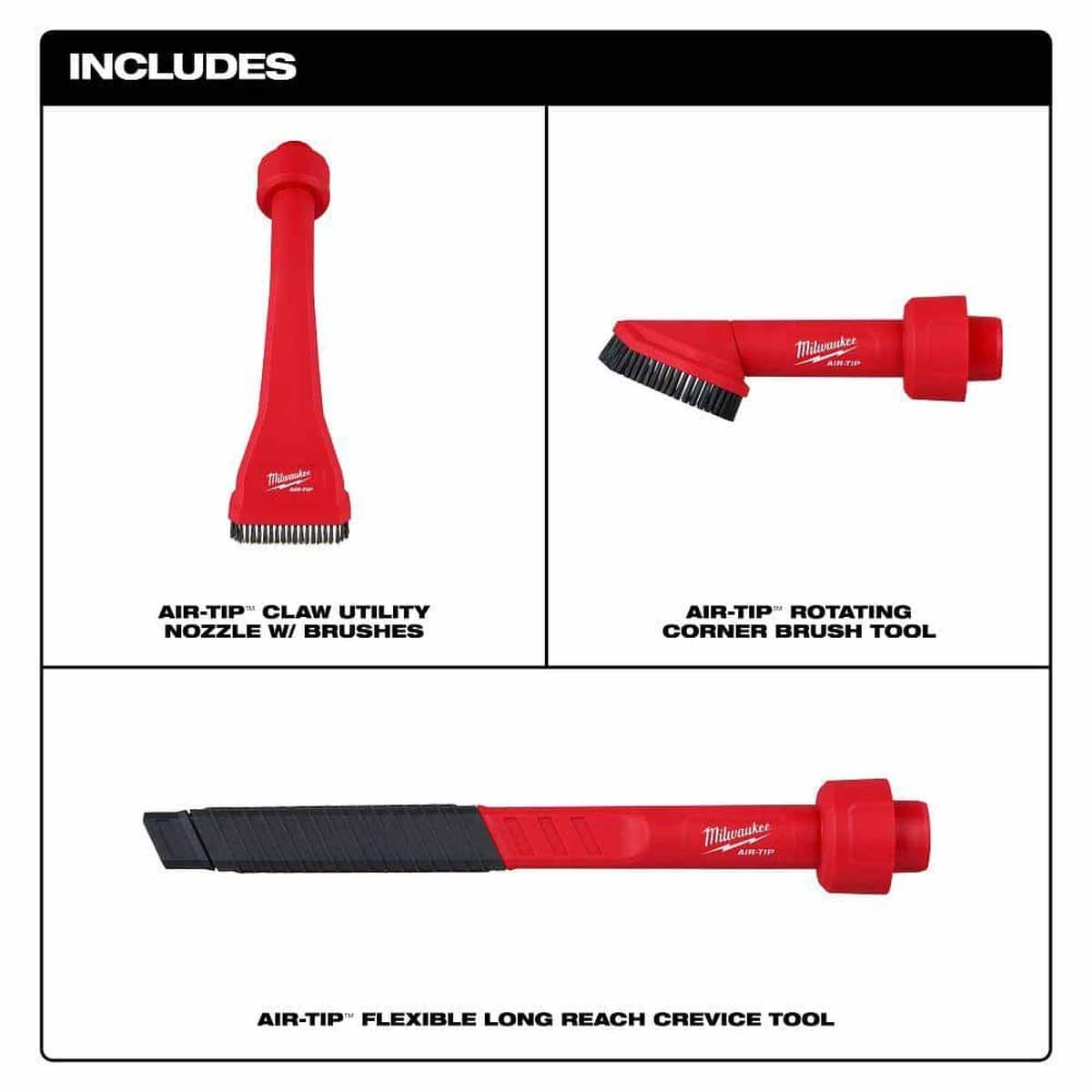 Milwaukee 49-90-2042 AIR-TIP Automotive Vacuum Accessory Set for Wet/Dry Vacuums (3-Piece) - 2