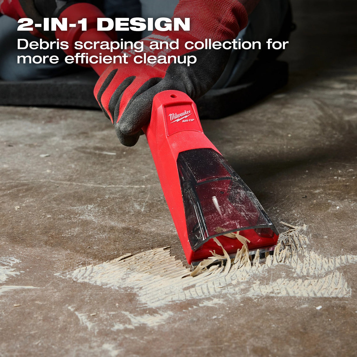 Milwaukee 49-90-2047 AIR-TIP Debris Scraper Vacuum Attachment for Rigid Surface Debris Cleanup - 7
