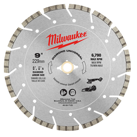 Milwaukee 49-93-7125 9" DIAMOND UNIVERSAL SEGMENTED BLADE