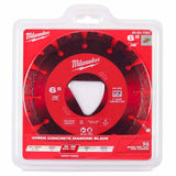 Milwaukee 49-93-7263 Red 6” x .100” Diamond Blade for Green Concrete - 3