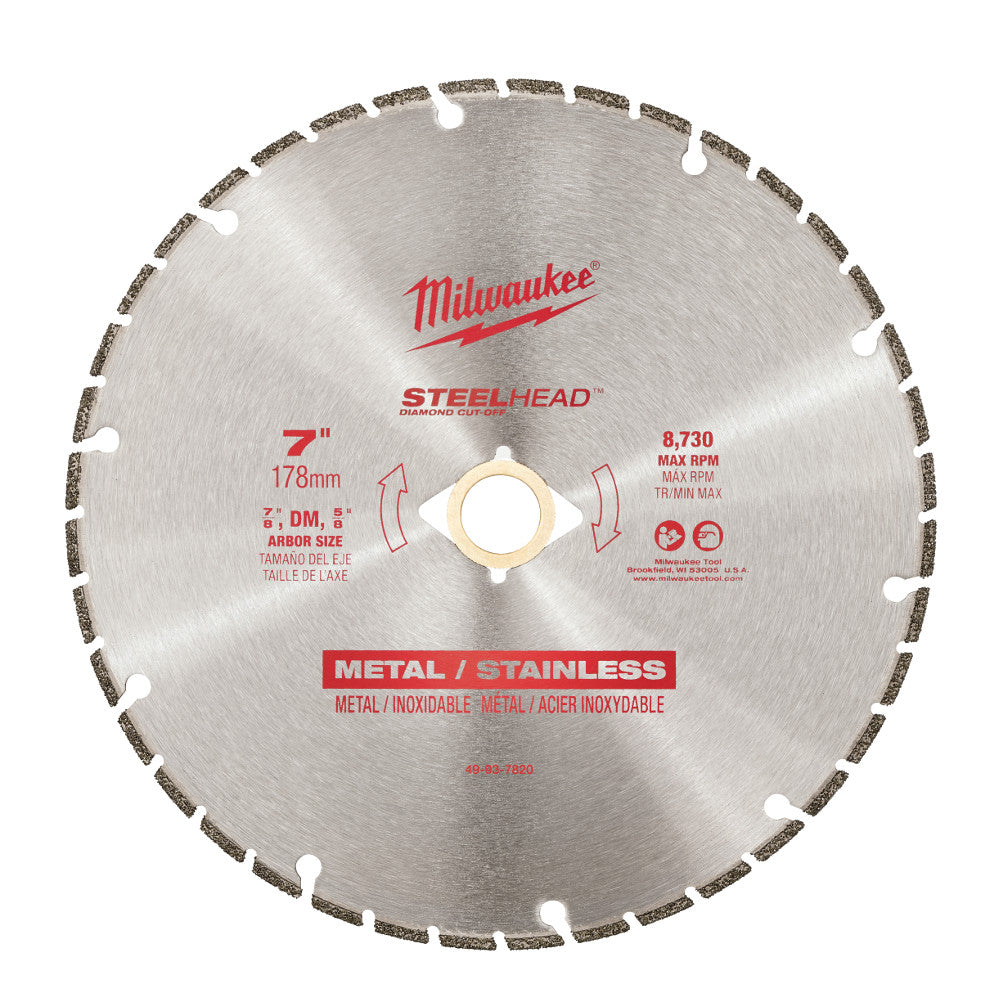 Milwaukee 49-93-7820 7" Steelhead Diamond Cut Off Blade