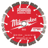 Milwaukee 49-93-9007 7" DIAMOND MAX Segmented Turbo, General Purpose Diamond Blade