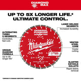 Milwaukee 49-93-9009 9" DIAMOND MAX Segmented Turbo, General Purpose Diamond Blade - 4