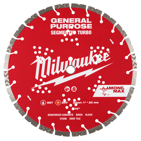 Milwaukee 49-93-9014 14" DIAMOND MAX Segmented Turbo, General Purpose Diamond Blade