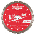 Milwaukee 49-93-9107 7" DIAMOND MAX Turbo, General Purpose Diamond Blade