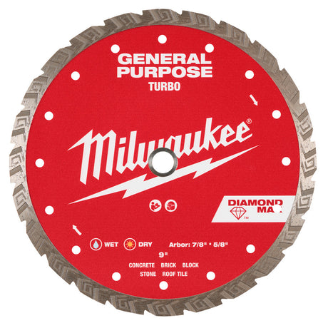 Milwaukee 49-93-9109 9" DIAMOND MAX Turbo, General Purpose Diamond Blade