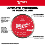 Milwaukee 49-93-9207 7" DIAMOND MAX Continuous, Tile Diamond Blade - 4