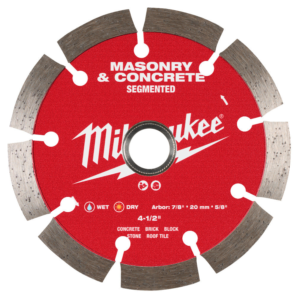 Milwaukee 49-93-9304 4-1/2" Segmented Masonry & Concrete Diamond Blade