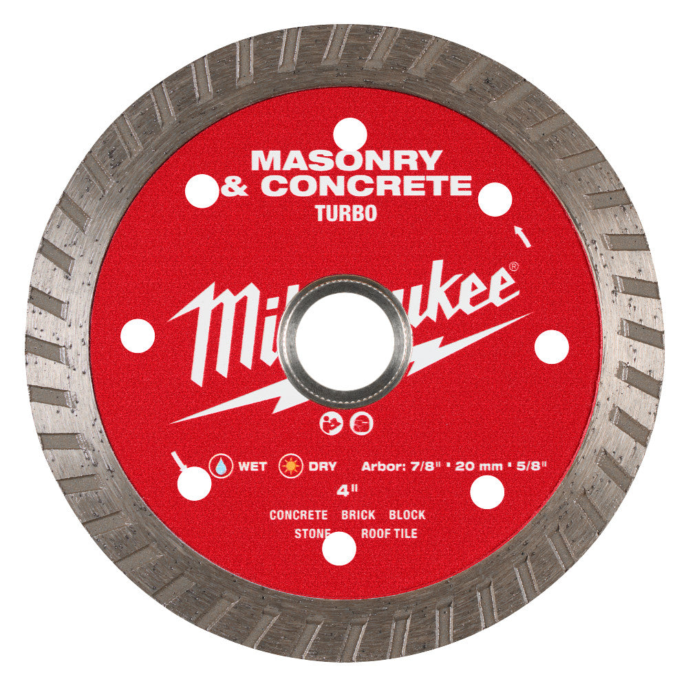 Milwaukee 49-93-9402 4" Turbo Masonry & Concrete Diamond Blade