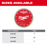 Milwaukee 49-93-9402 4" Turbo Masonry & Concrete Diamond Blade - 5