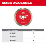 Milwaukee 49-93-9502 4" Continuous Tile Diamond Blade - 5